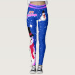 Snowman and Snowflakes on YOUR COLOR Christmas Leggings<br><div class="desc">Considering an outfit for Christmas? Maybe something that goes nicely with the spirit of the season.</div>