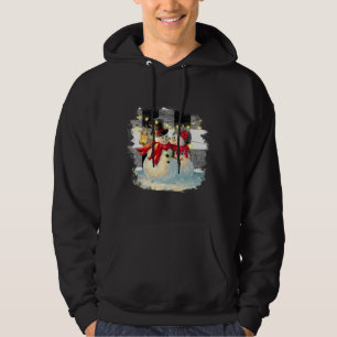 Snowman and Snowwoman Cute Couple at Christmas Hoodie