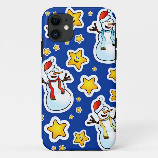 Snowman and stars, iPhone 5 case (Back)