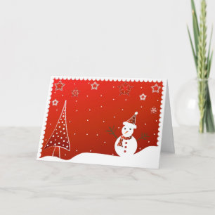 Snowman and tree - Card