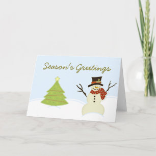 Snowman and Tree Christmas Card