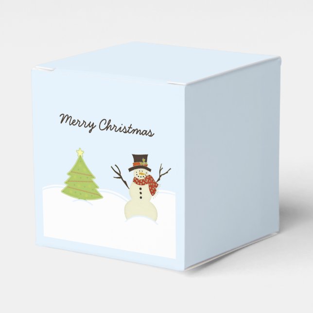 Snowman and Tree Favour Box (Front Side)