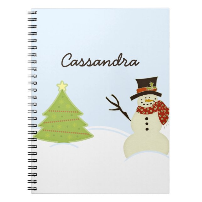 Snowman and Tree Spiral Notebook (Front)