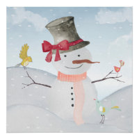 Snowman and Winter Woodland Friends