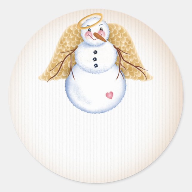 Snowman Angel 2  - Holiday Stickers (Front)