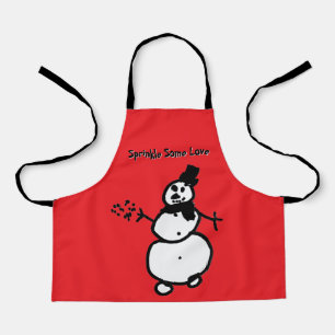 Snowman Apron (Red)