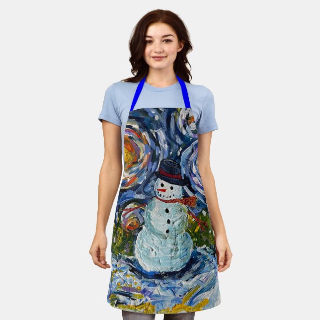 Snowman Apron size Medium (Worn)