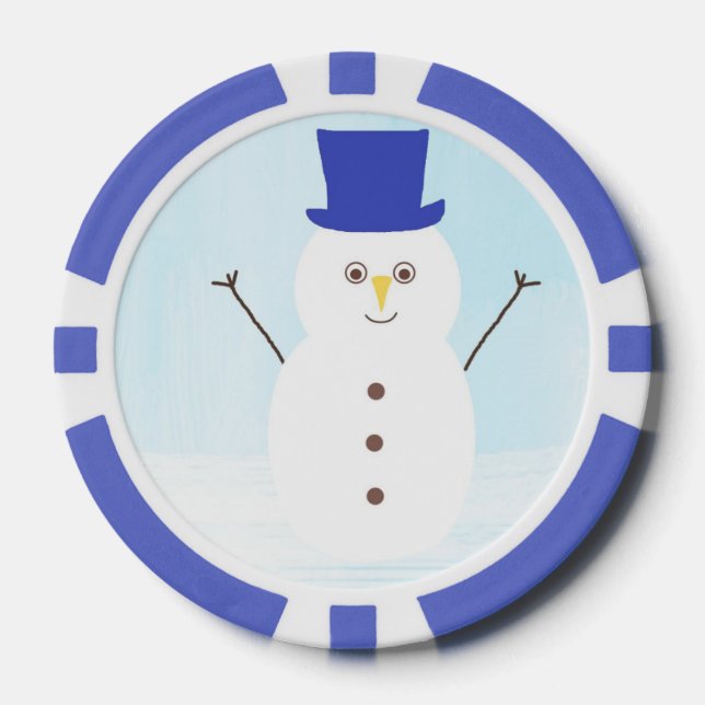 snowman art poker chips (Front)