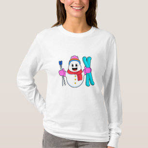 Snowman as Skier with Ski T-Shirt