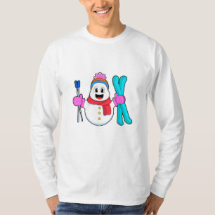Snowman as Skier with Ski T-Shirt