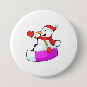 Snowman as Snowboarder with Sonowboard.PNG 7.5 Cm Round Badge