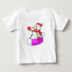 Snowman as Snowboarder with Sonowboard.PNG Baby T-Shirt