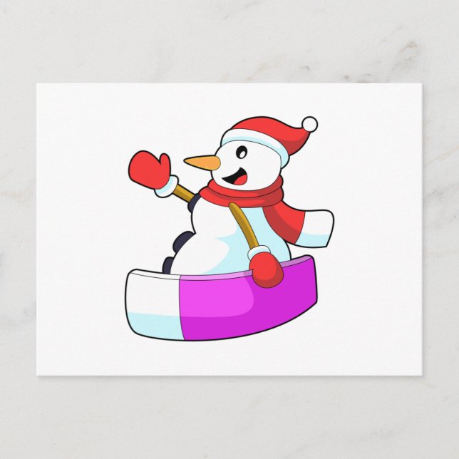 Snowman as Snowboarder with Sonowboard.PNG Postcard (Front)