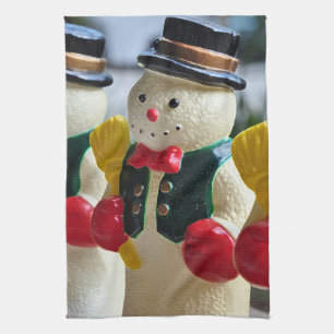 Snowman at Christmas Tea Towel