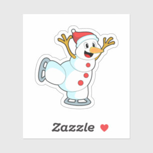 Snowman at Ice skating with Ice skates.PNG