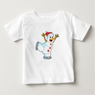 Snowman at Ice skating with Ice skates.PNG Baby T-Shirt