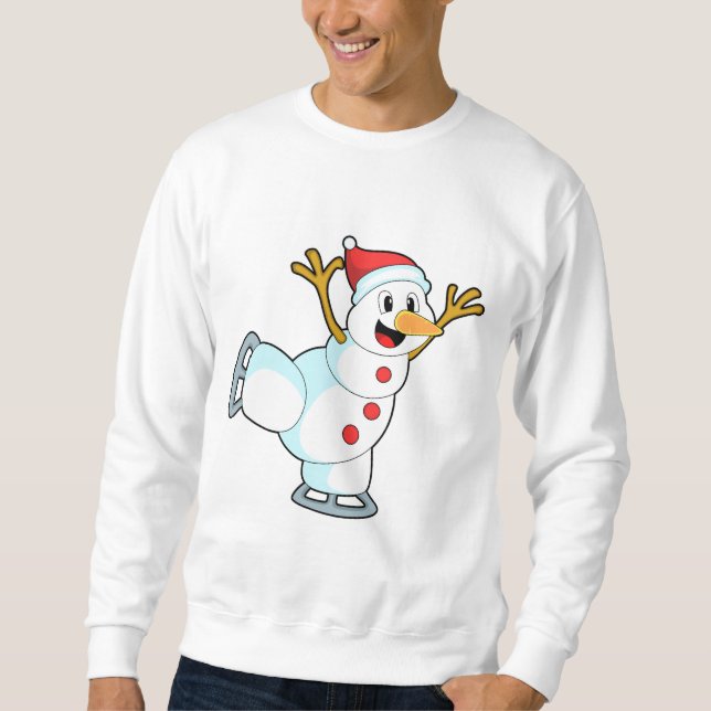 Snowman at Ice skating with Ice skates.PNG Sweatshirt (Front)