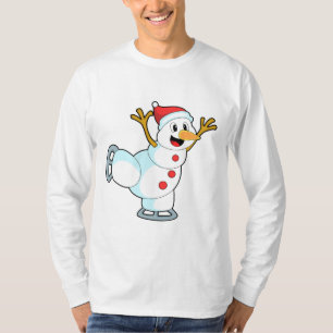 Snowman at Ice skating with Ice skates.PNG T-Shirt