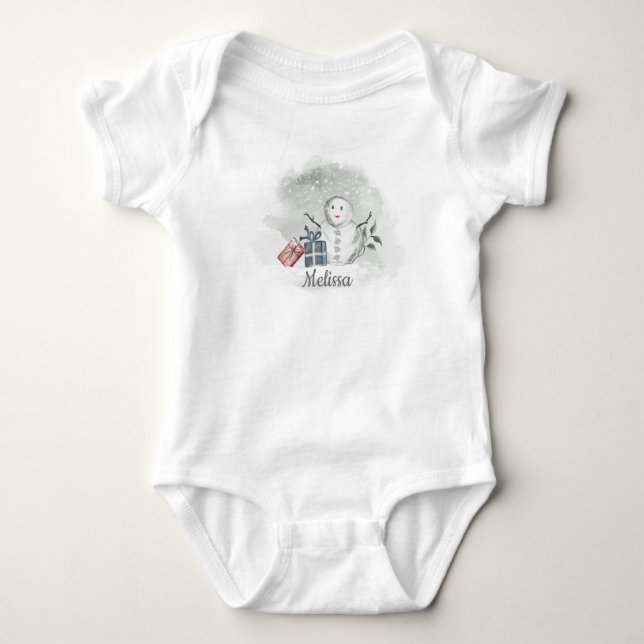 Snowman Baby Bodysuit (Front)