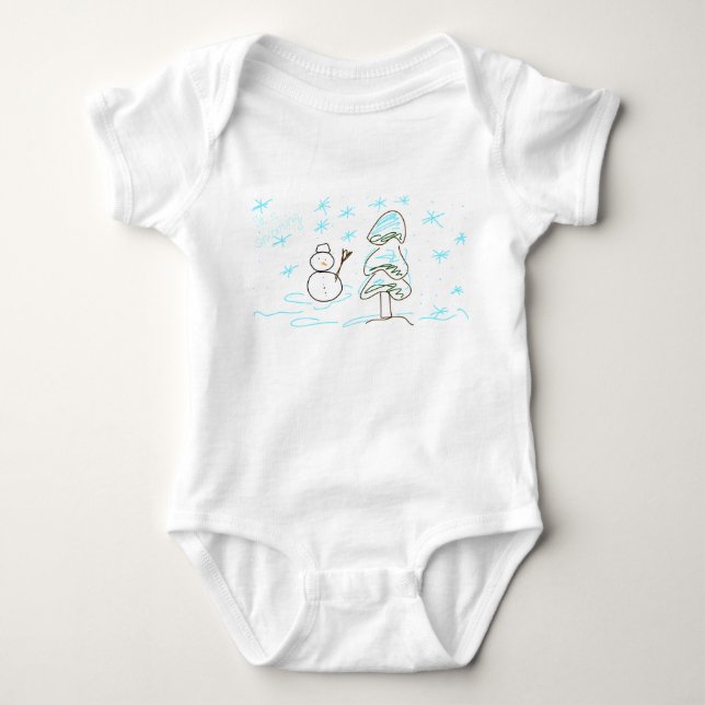 Snowman  baby bodysuit (Front)