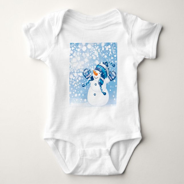 Snowman Baby Bodysuit (Front)