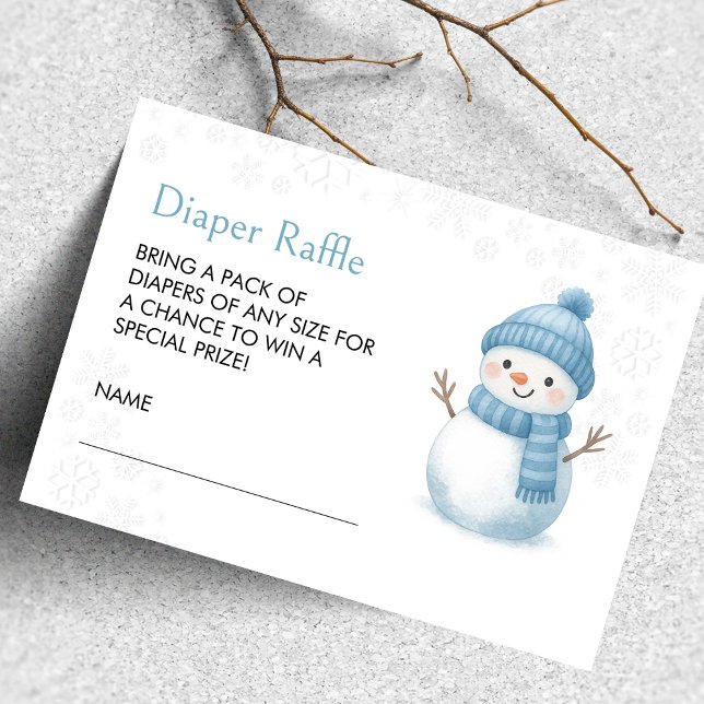 Snowman Baby Shower Diaper Raffle Enclosure Card (Creator Uploaded)