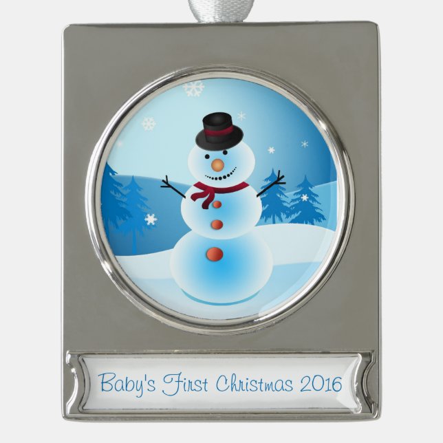 Snowman Baby's First Christmas Ornament (Front)