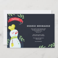 Snowman Baker Cookie Exchange Party Invitation