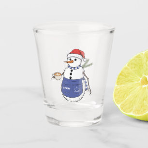 Snowman Barista Christmas 2026 Holiday Coffee Shot Glass