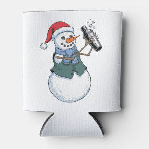 Snowman Bartender Christmas 2026 Holiday Cocktail Can Cooler