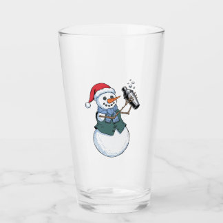 Snowman Bartender Christmas 2026 Holiday Cocktail Glass