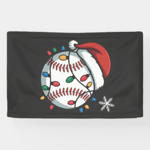 Snowman Baseball Christmas Santa Baseball Sport Banner