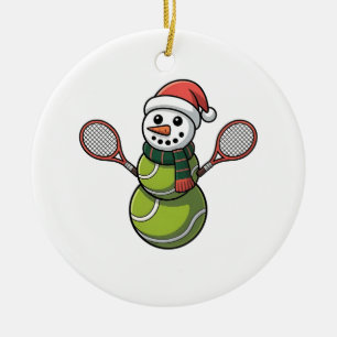 Snowman Baseball Christmas Santa Baseball Sport Ceramic Tree Decoration