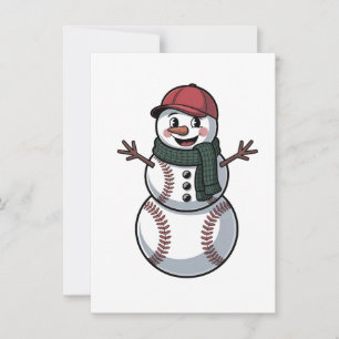 Snowman Baseball Christmas Santa Baseball Sport Invitation