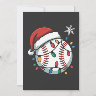 Snowman Baseball Christmas Santa Baseball Sport Invitation