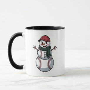 Snowman Baseball Christmas Santa Baseball Sport Mug