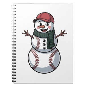 Snowman Baseball Christmas Santa Baseball Sport Notebook
