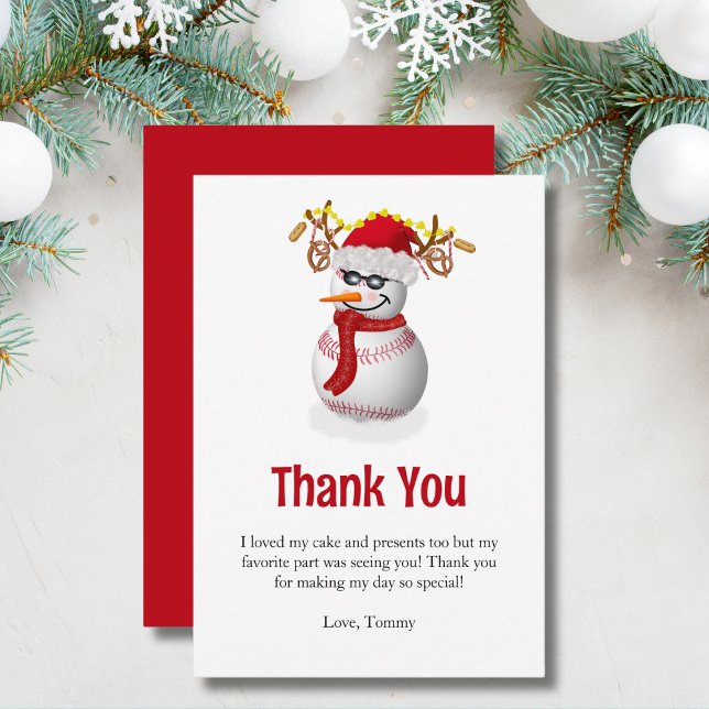 Snowman Baseball Decorated With Treats Thank You (Creator Uploaded)