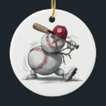 Snowman Baseball Player Funny Kids Men Boys Teens  Ceramic Tree Decoration<br><div class="desc">Snowman Baseball Player Funny Kids Men Boys Teens Winter</div>