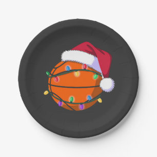 Snowman Basketball Christmas Santa Baseball Sport Paper Plate