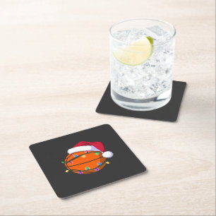 Snowman Basketball Christmas Santa Baseball Sport Square Paper Coaster