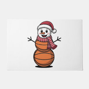 Snowman Basketball Christmas Sport Lovers Doormat