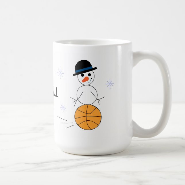 Snowman Basketball Player Coffee Mug (Right)