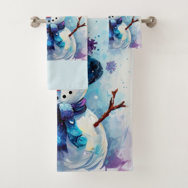 Snowman Bath Towel Set (Insitu)