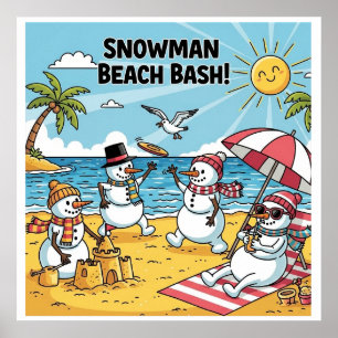 Snowman Beach Bash Poster