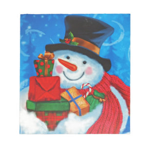 Snowman bearing Gifts Notepad