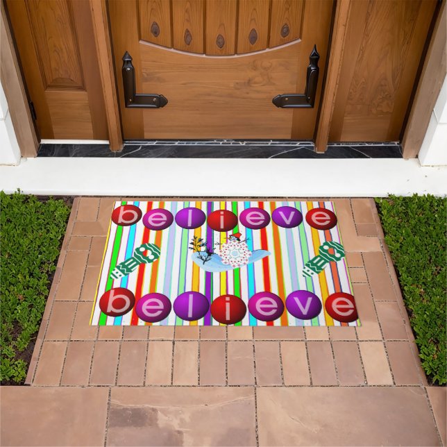 Snowman Believe Christmas Matt Doormat (Outdoor)