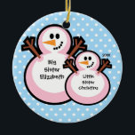 Snowman Big Sister Christmas Ornament<br><div class="desc">Dated Snowman Big Sister Christmas Ornament A Wonder Christmas gift sure to be treasured for many years to come.</div>