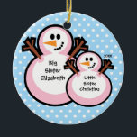 Snowman Big Sister Christmas Ornament<br><div class="desc">Dated Snowman Big Sister Christmas Ornament A Wonder Christmas gift sure to be treasured for many years to come.</div>