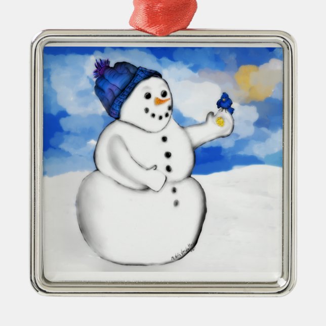 Snowman Birdfeeder Ornament (Front)
